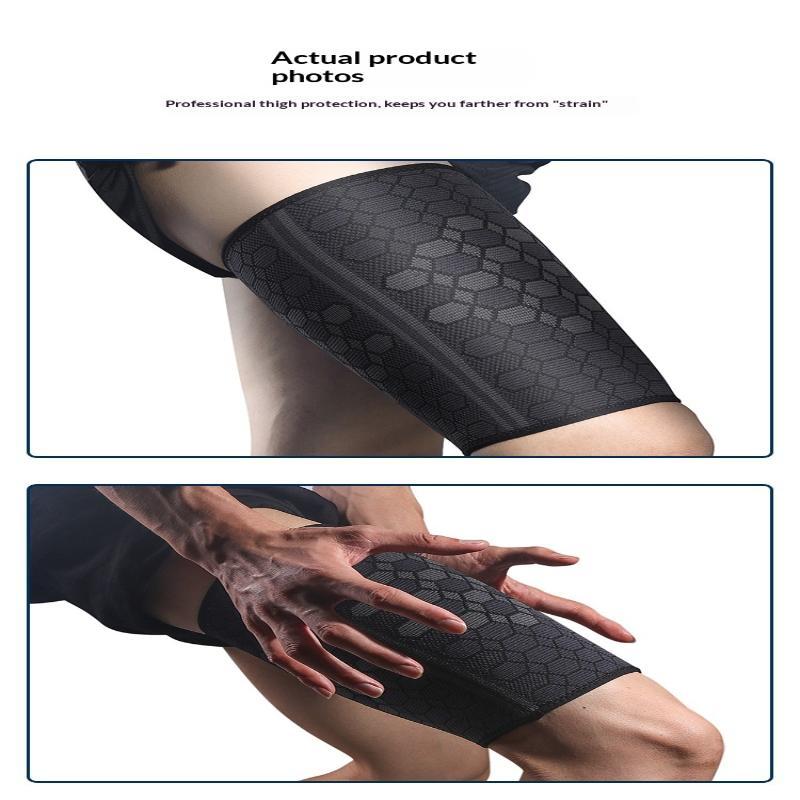 High-Elastic Breathable Knitted Nylon Sports Thigh Protector Cycling Basketball Football Anti-Thigh Muscle Strain Leggings