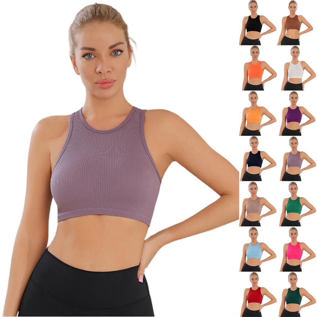 Women's Casual Color Round Neck Sports Yoga Running Breathable Sexy Vest Top