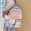 Backpack for Middle School Students, Korean Style Trendy Color-blocking Backpack