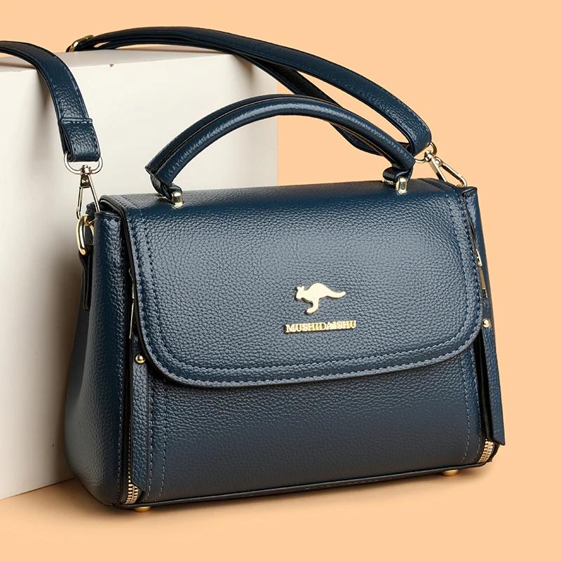 Women's Soft Leather Top-Handle Bags Luxury Design Shoulder Messenger Bags High Quality Handbags and Purses Commuting Sac a Main