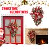 Front Door Christmas Wreath, Teardrop Upside-down Wreath Decoration Vintage  Porch, Front Door Christmas Candy Cane Wreath 20 Inches