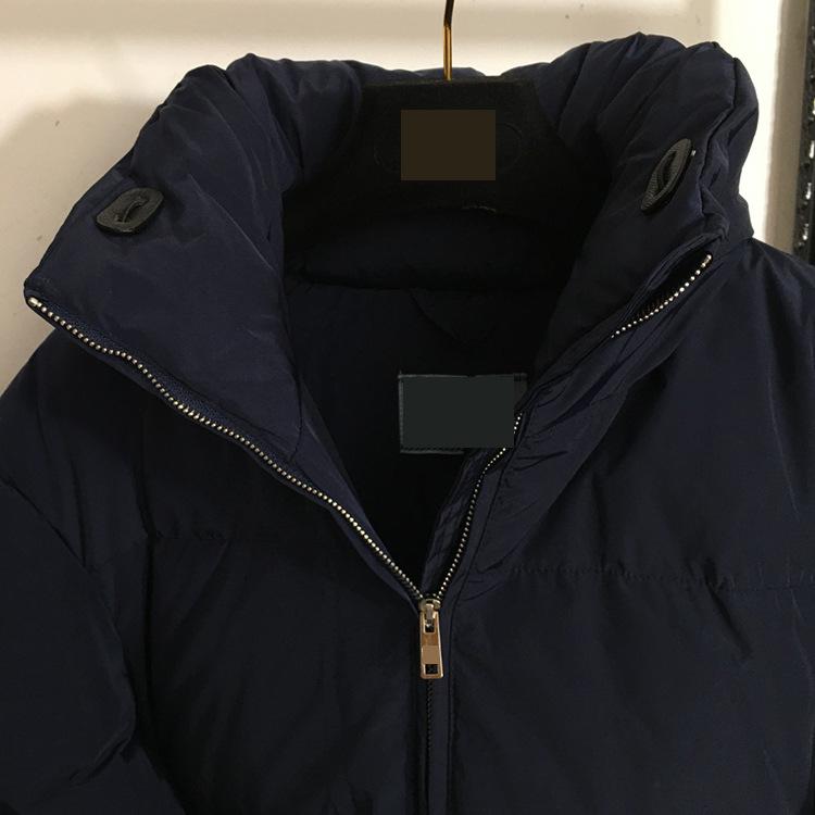 Autumn South Oil Season New Triangle Mark Decorative Pocket Hat Can Store Long Sleeve Hooded Down Jacket
