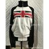 Unisex Vintage Americana Star Stripe Print Raglan Hooded Zip-Up Sweatshirt Streetwear Casual Top