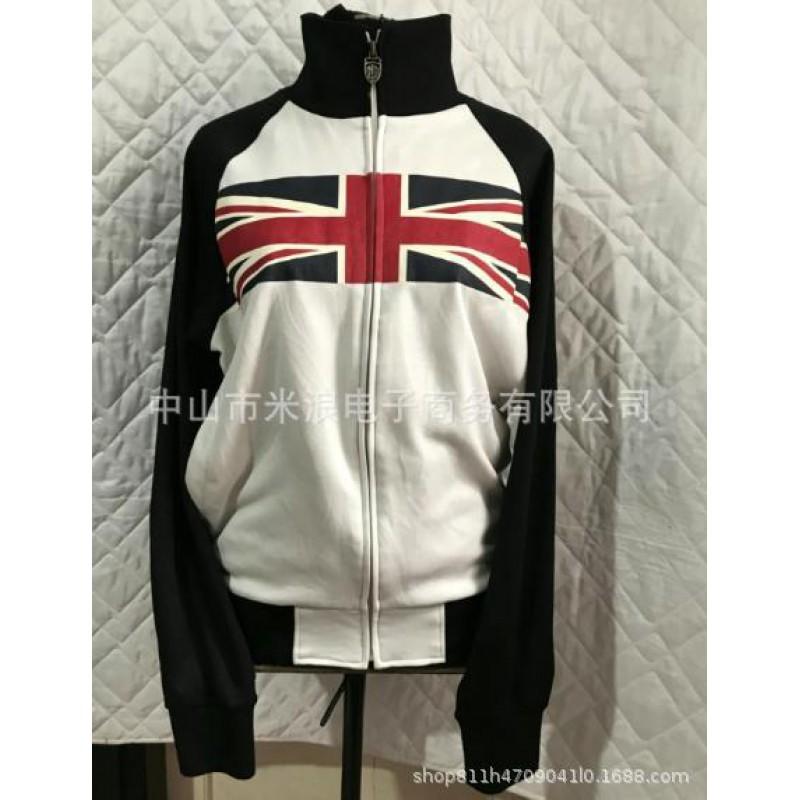 Unisex Vintage Americana Star Stripe Print Raglan Hooded Zip-Up Sweatshirt Streetwear Casual Top