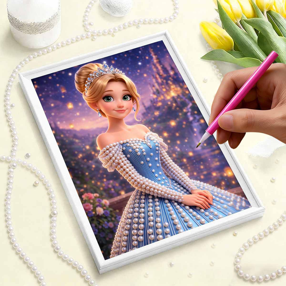 Disney Cinderella Pearl Painting Art 5D Diy Full Diamond Embroidery Mosaic Cross Stitch Kit Home Room Decor