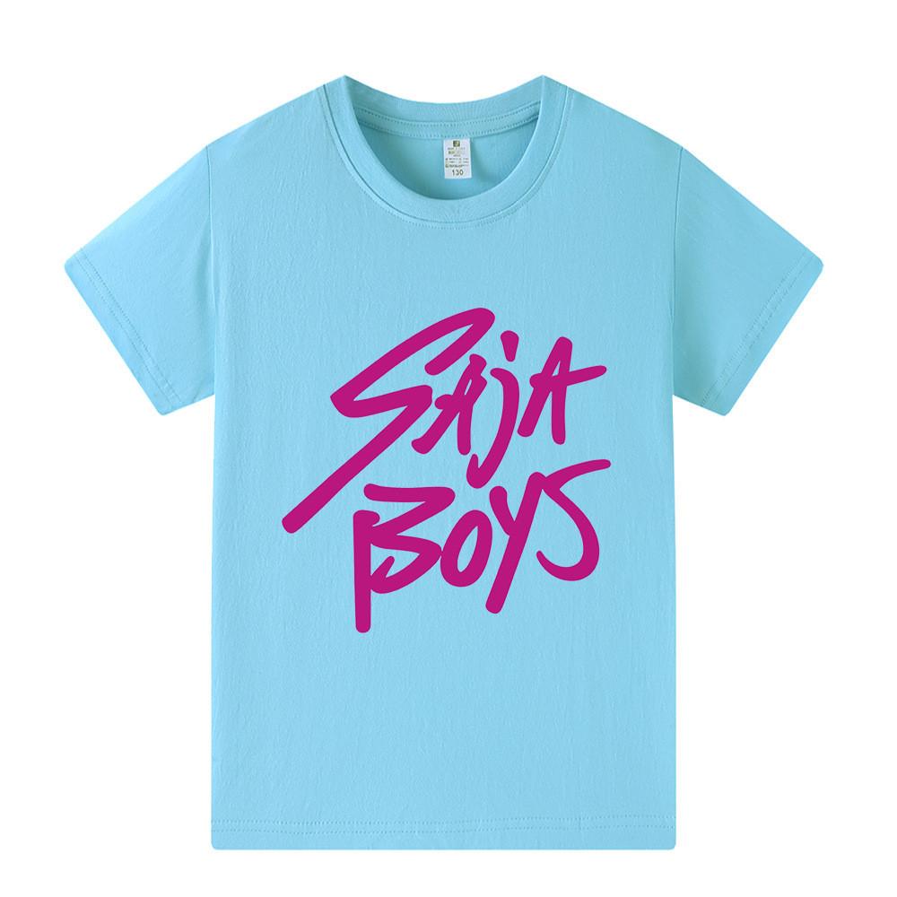 A1205 Kids Boys Girls Sajaboys Kpop Rumi Zoey Mira Print Short Sleeves T-shirt