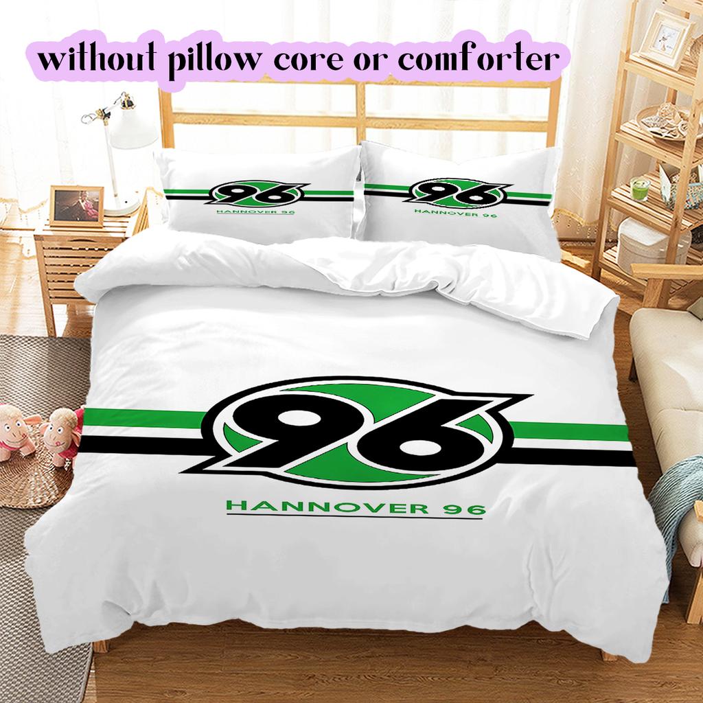 Hannover 96 Pattern Bedding Quilt Set Quilt Cover Pillowcase Home Decoration Birthday Gift (1 * Duvet Cover + 2 * Pillowcase, Without Core)