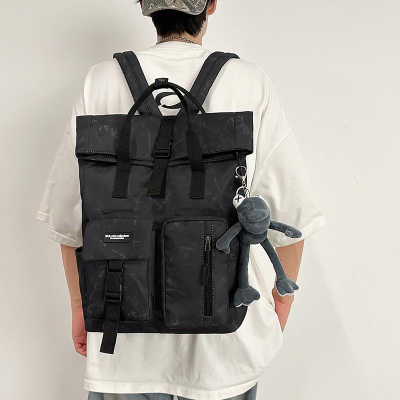 

Backpack Male Junior High School High School College Student School Bag Female Tide Large Capacity Casual Backpack чёрный