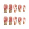 24PCS Fake Nails with Pearl Blush False Nails Lightweight ABS Material for Wedding Party