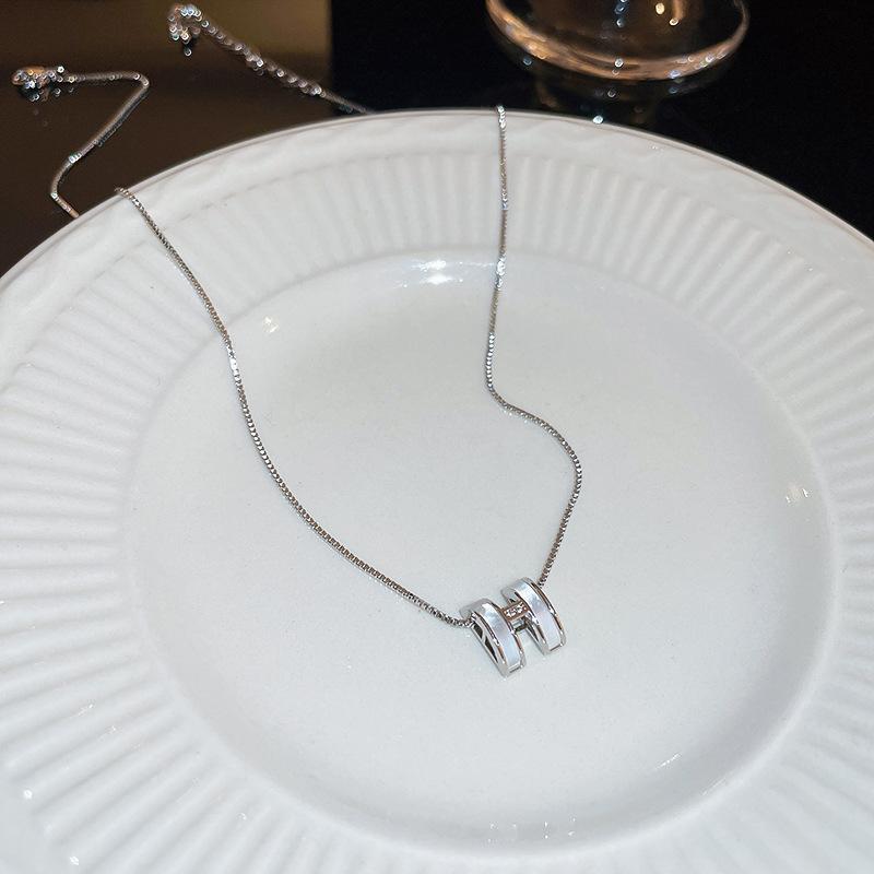 Melad Coffee Colored Tiger Eye Stone Bead Necklace, Niche Retro Collarbone Chain, Personalized and Fashionable Design Accessory