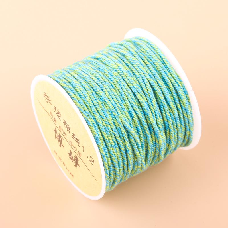 20m Multicolor Tie-Dyed Cotton Thread for DIY Moon Bodhi Bracelet