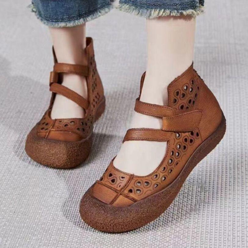 2025 summer and autumn retro casual soft-soled mother sandals hole hole women's shoes foreign style versatile trend sense foreign style versatile