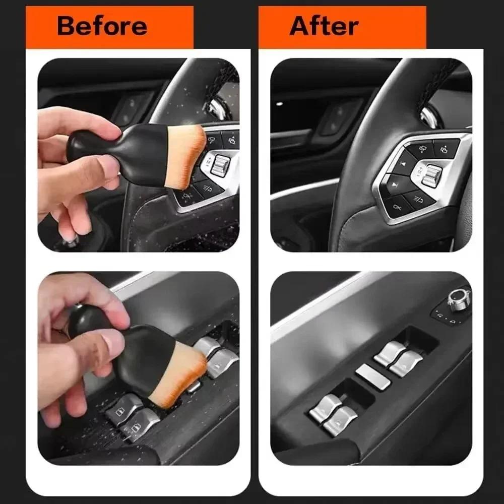 1/2/4pcs Car Interior Cleaning Detaling Brush Air Conditioner Air Outlet Cleaning Brush Car Brush Car Crevice Dust Removal Brush