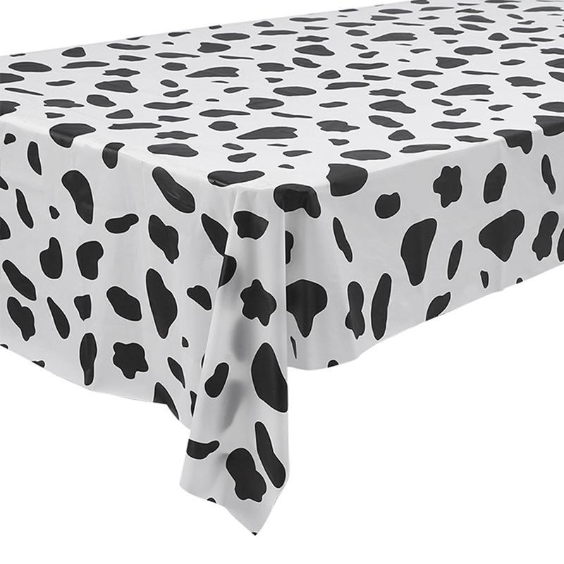 Cow Print Waterproof Tablecloth - Oil-Proof, Wash-Free, Thickened Cover