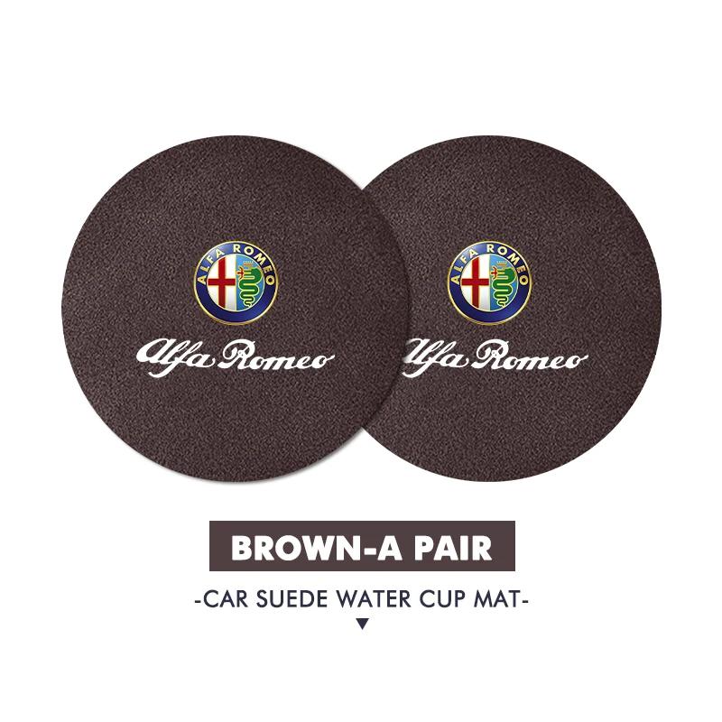 Autoaufkleber Für Alfa Romeo Für Alfa Romeo 2 STÜCK Auto Logo Anti-Rutsch Becherhalter Matte Getränkehalter Matte Innenzubehör Giulietta
