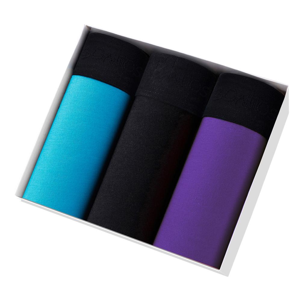 

BONITOS 3Pcs Чоловічі трусики-боксери Однотонні чоловічі труси Зручна чоловіча нижня білизна Бавовна XL