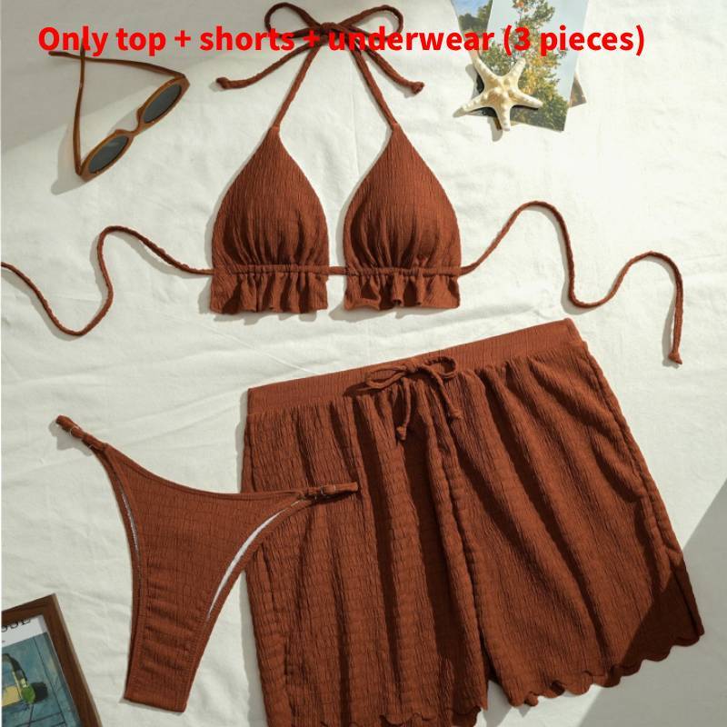 Polyester Bikini Three Piece Swimsuit With Padded Top For Water Sports Enthusiasts