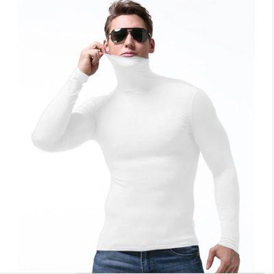 New Flexible Cotton Autumn Winter Men'S Underwear Sweater Turtleneck Solid Color Casual Sweater Men's Slim Fit Brand Knitted Pullovers