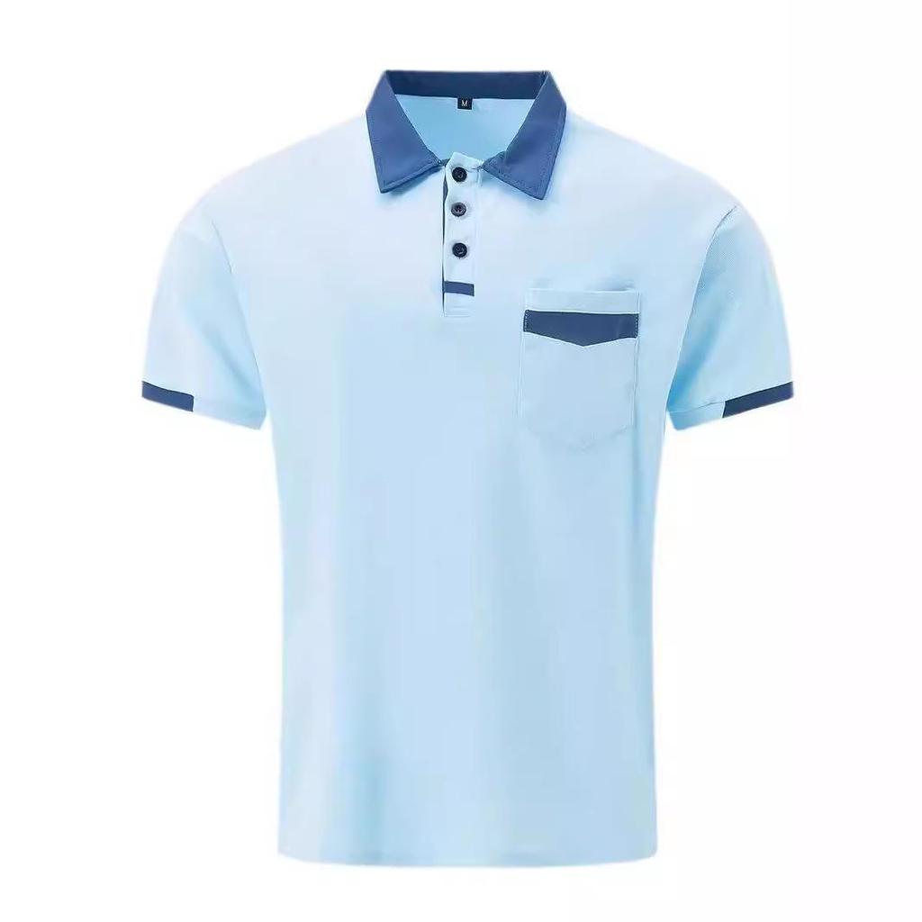 Men's 2024 Color Block Pocket Polo Shirt - Summer Sports Style