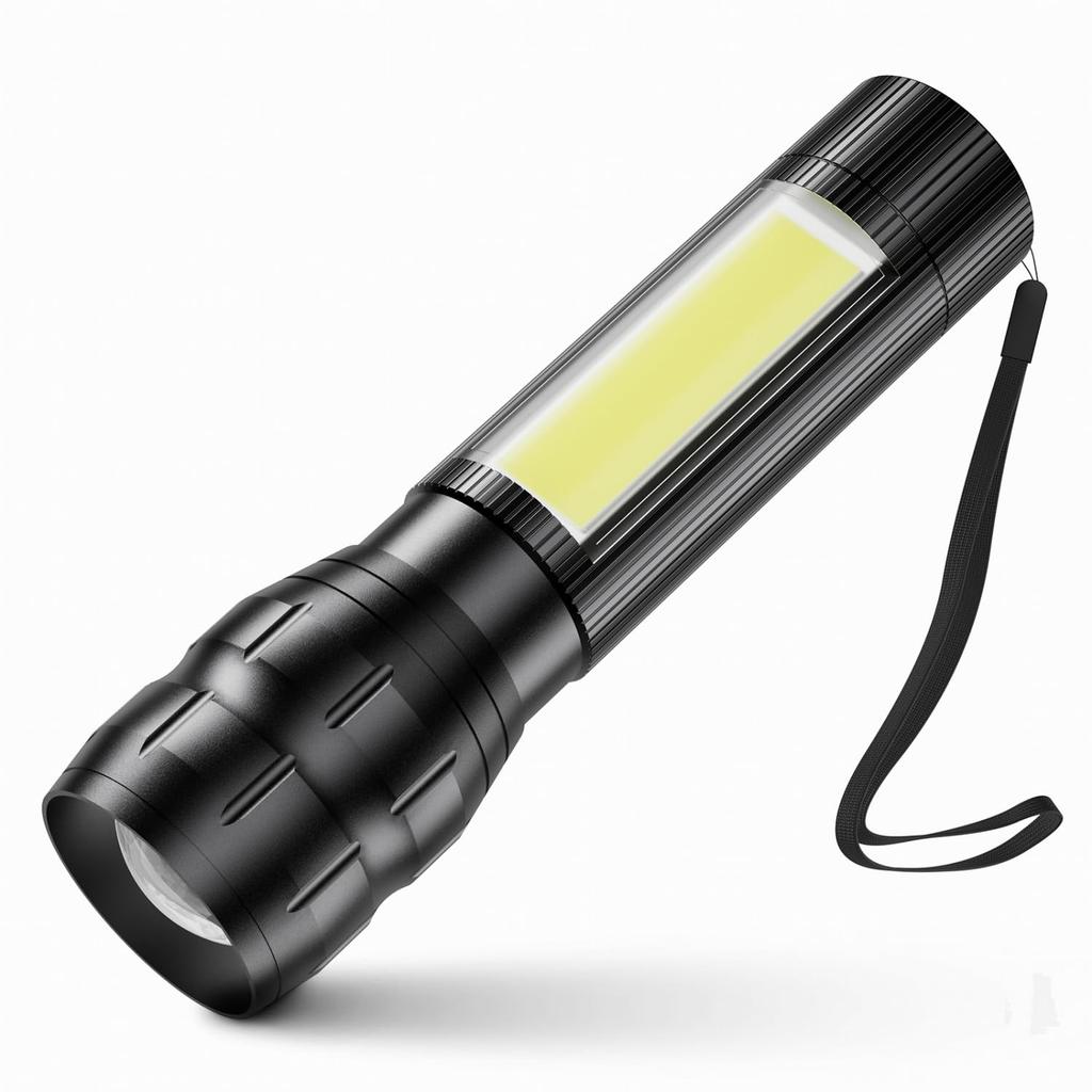 LED COB Work 3 Dimmable IPX5 Handy Flashlight for Disaster Outdoor Night and Power Outages Flashlight, Light, Type-C Rechargeable, Modes, Waterproof,
