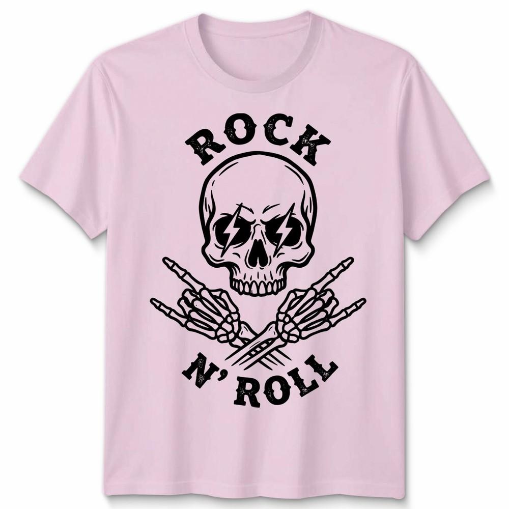 Rock N Roll Unisex T Shirt Skull Alternative Monochrome Graphic Tee