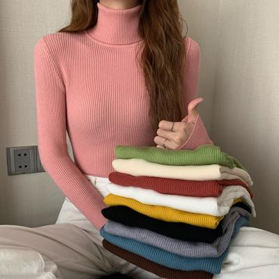 Winter Rollkragen frauen Pullover Gestrickte Pullover Soft Slim Langarm Top Einfarbig Grundlegende High Neck Jumper Frau Kleidung