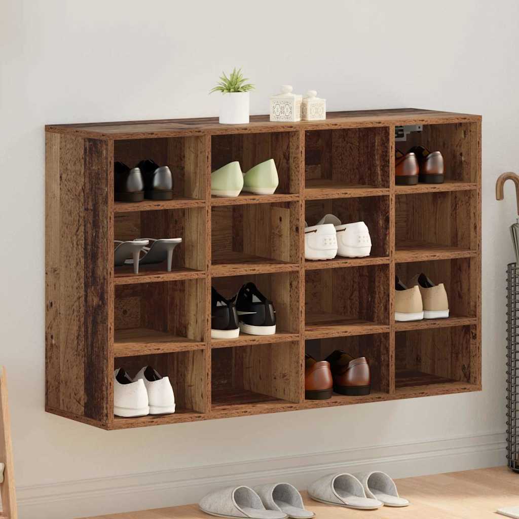 Shoe Cabinet with Shelf Rustic Wood Look 103 x 30 x 67 cm Engineered Wood