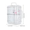 Hamster Cage Double Layer ABS Iron Wire Fun Interactive Small Animal Castle House with Water Bottle and Running Wheels for Home