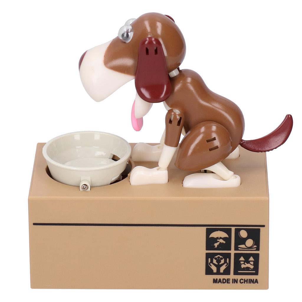 Piggy Bank Puppy Cute Animal Children Steal Money Dog Saving Coin Box White Spray Brown
