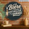 2D Flat, 1pc Round French Aluminum Sign, Vintage "Beer" Decorative Plaque, "Bar" Decor Sign, Suitable for Decorating Kitchens, Bars, Restaurants