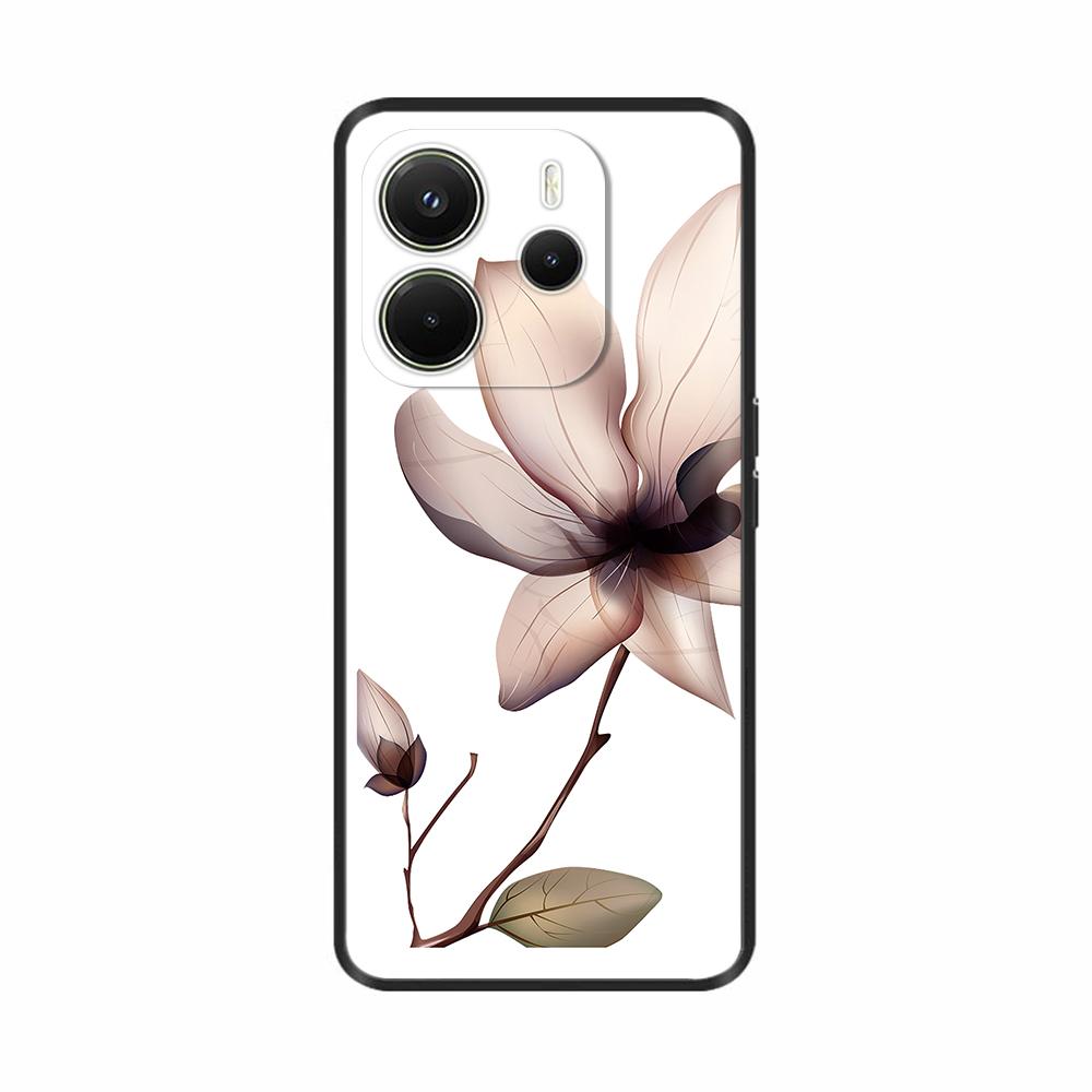 For Xiaomi Redmi Note 14 4G Case Luxury Painted Cover Black Silicone Phone Case For Redmi Note 14 Fundas note14 4G Soft Bumper