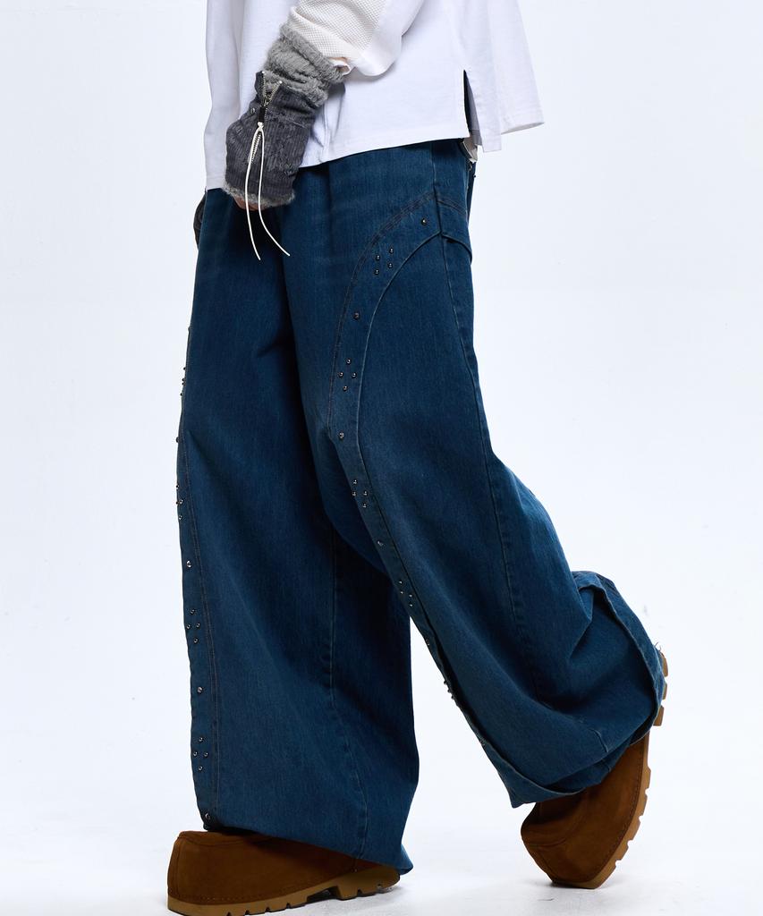 Aleseueseussi Rivet Balloon Denim Pants - Denim
