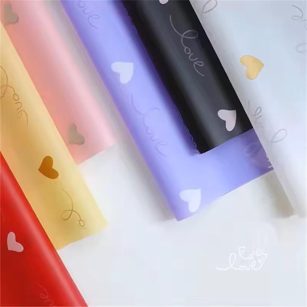 5sheets/Pack Flower Wrapping Paper Korean Love Pattern Gift Grinding Edge Rose Packing Florist Bouquet Wrapping Material