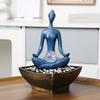 Tischbrunnen für den Schreibtisch, Zen-Tischbrunnen mit LED-Licht und Natursteinsockel, Entspannendes Geräusch für das Home-Office