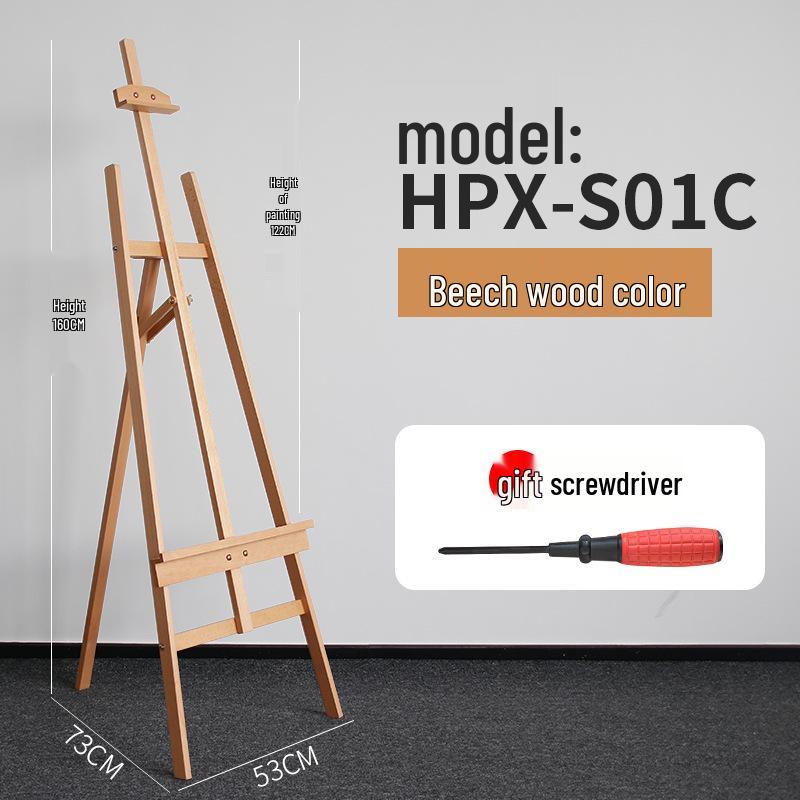 Beechwood Adjustable Easel for Art Students, 1.5m Display Tripod Stand