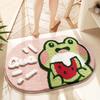 40*60cm Badematte Niedliche Rosa Cartoon Frosch Badezimmerteppich Badewanneneingang Wasserdicht Rutschfest Fußmatten Toilette Duschteppich