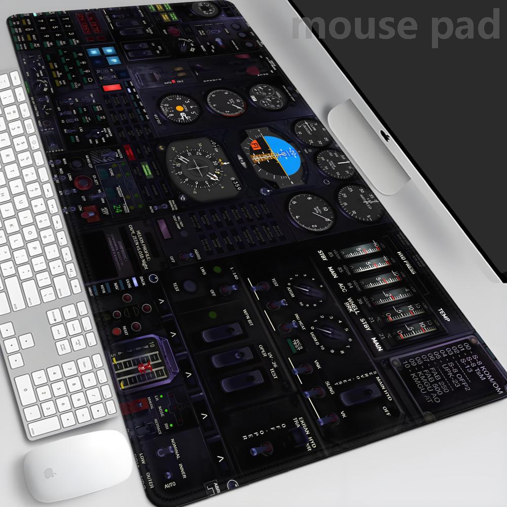 Hd Airplane Speedometer Mouse Pads Plane Instrument Panel Xxl Mousepad NonSlip Rubber Desk Mat Pc Gamer Deskmat Cockpit Playmat
