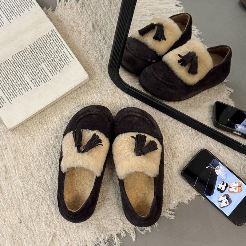 Women's Fur One Thick Bottom Heightening Winter Lightweight Padded Warm Snow Boots Non-slip Wear Casual Sports Fur Cotton Shoes