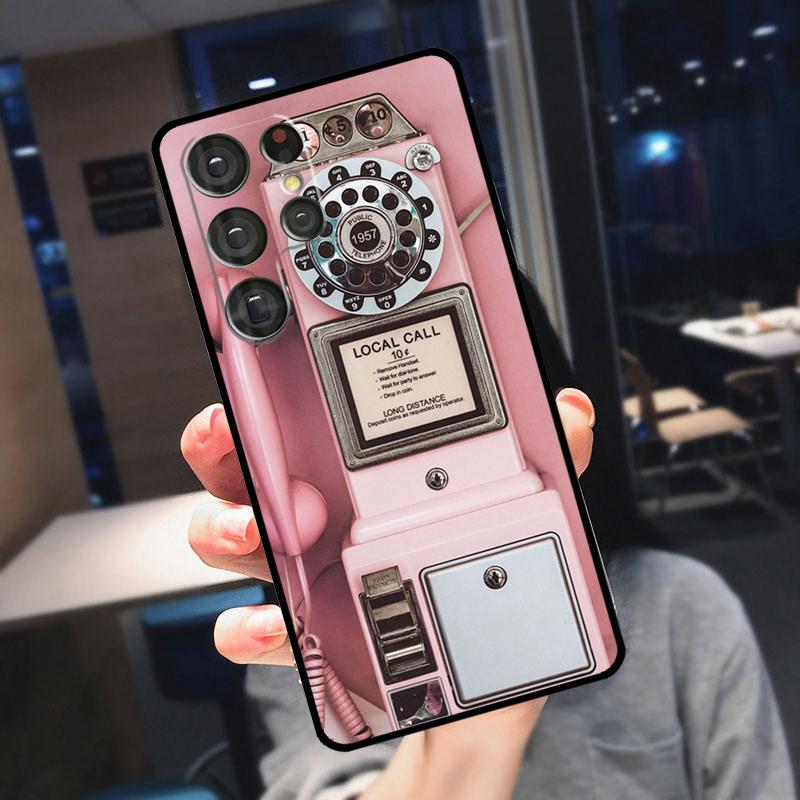 Retro Telephone Rotary Dial Cover For Samsung Galaxy S25 S24 S21 S22 S23 Ultra S9 S10 Plus S24 FE S21 FE Phone Case
