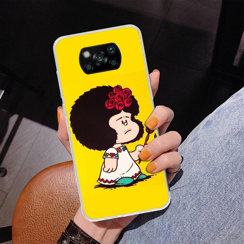 Funda de Teléfono de Dibujos Animados Mafalda Para Xiaomi Poco X7 X6 X5 Pro F7 Ultra Redmi 15C 15 13C 13 12C 12 10 10A 10C 9 9A 9C 9T Cubierta Poco X7