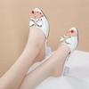Damen Schuhe Damen Mode Übergröße Weiß Peep Toe Hohe Qualität Slip On Stiletto Absatz Schuhe Damen Arbeits Schuh ab381