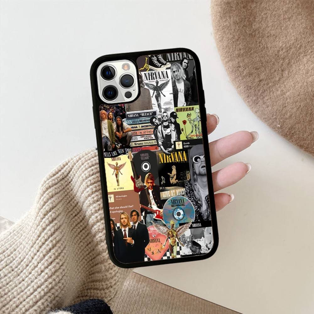 Classic Hot Band N-Nirvanas Rock PC+TPU Shockproof Protective Phone Case For IPhone17 14 15 16 Pro Max 13 12 11 17 Air