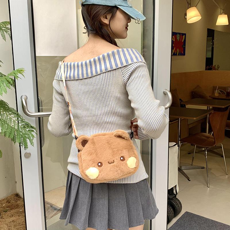 

Милая плюшевая сумка через плечо в виде медвежонка, новая мягкая милая кукла, мини-сумка для мелочи, сумка-мессенджер, женская коричневый
