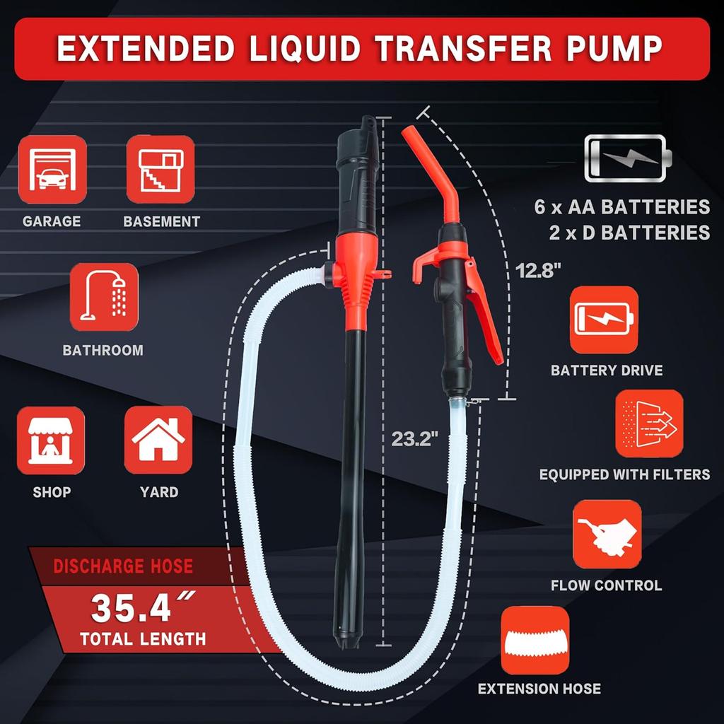 Portable Battery Powered Gas Transfer Pump,Liquid water from battery power/Fuel Transfer Pump,With adjustable flow control,per minute 2.2