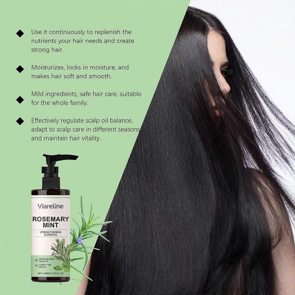Limited time!!Viareline Rosemary Mint Shampoo - Gentle And Moisturizing, Improves Dry And Frizzy Hair, Smooth And Shiny Shampoo