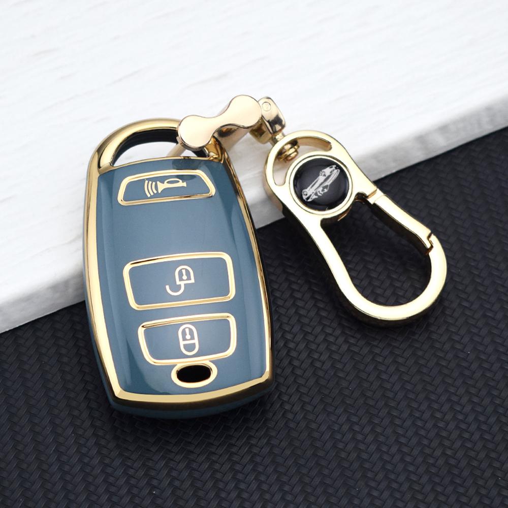 TPU Key Case Fob Protector for Old Model Kia Grand Carnival Sedona - Anti-Scratch Car Key Shell Holder Key Chain Accessories