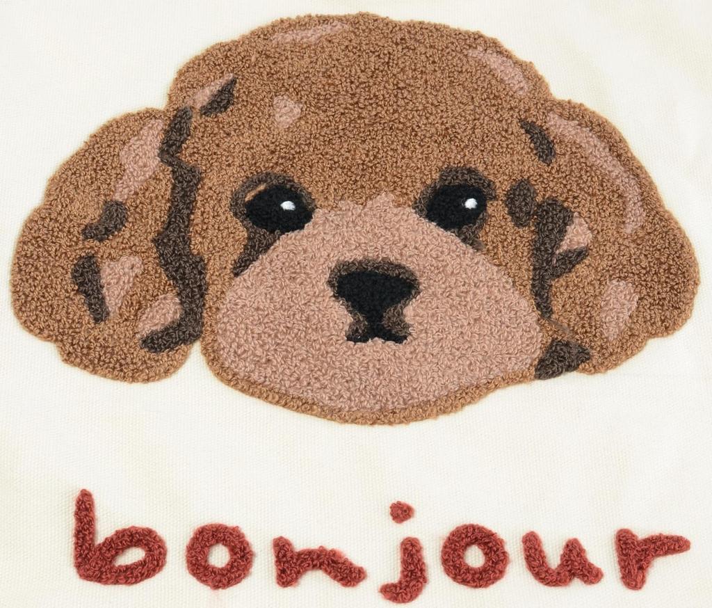 Friends Hill ouaf ouaf & miaou marknad Sagara Broderad Gussetless Tygkasse, Liten Pudel, 912144