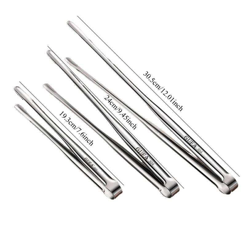 Stainless Steel Grill Tongs Food Clip Steak Clip Bread Tong Cooking Utensils Party Non-Slip Kitchen Gadgets Accessories