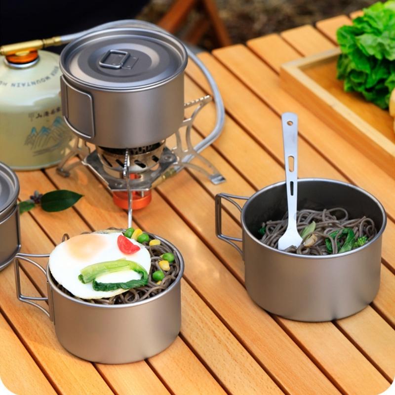 Convenient Outdoor Bowls Light weight Portables Tablware Handle Cookware Outdoor Dining Gears