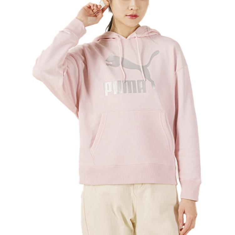 (WMNS) PUMA Large Logo Athleisure Casual Sports Hoodie Pink Women's 535337-16
